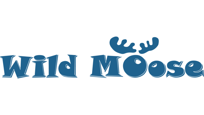 The Wild Moose logo in navy blue with moose antlers above the first 'o' in the word Moose