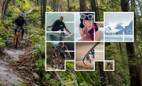 The ShAFF 2023 logo superimposed on a forest scene containing a helmeted mountain biker