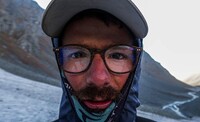 Tired face of me, climbing the Ghorif pass in Tadjikistan.