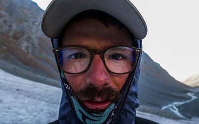 Tired face of me, climbing the Ghorif pass in Tadjikistan.