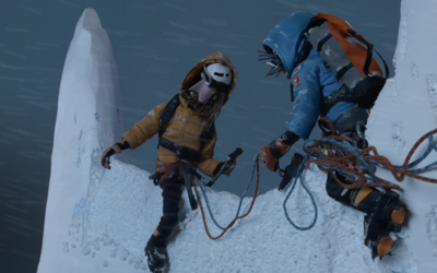 Marek Molek and Bruno Grassy in the summit arete