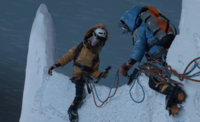 Marek Molek and Bruno Grassy in the summit arete