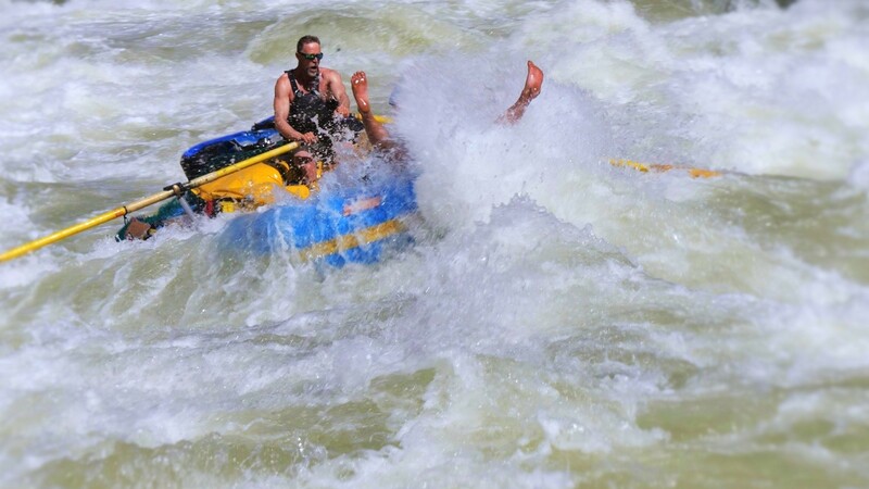 The river runner R.K. rafting down Lava falls 