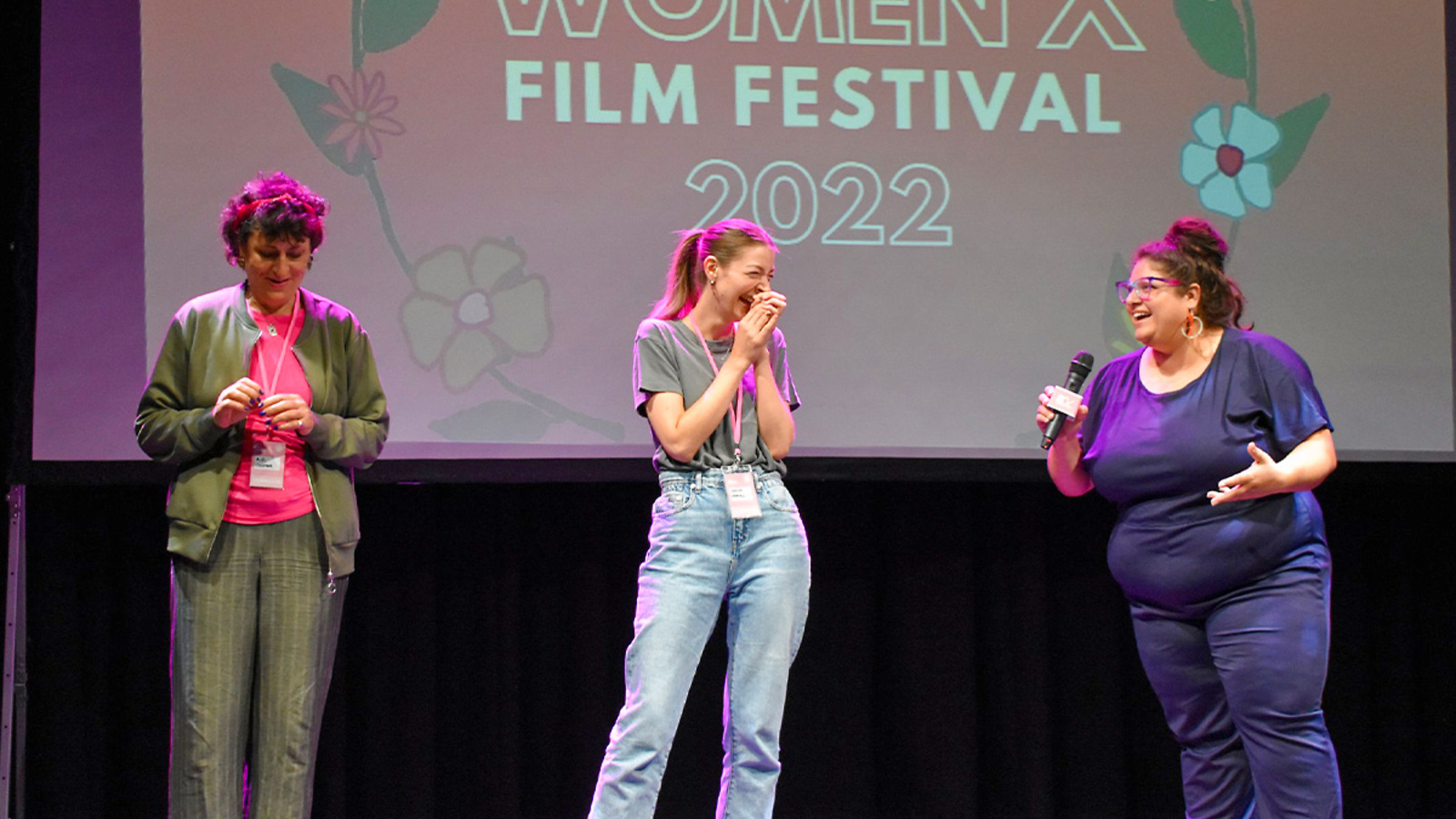 Filmmakers in conversation on-stage at Women X Film Festival 2022