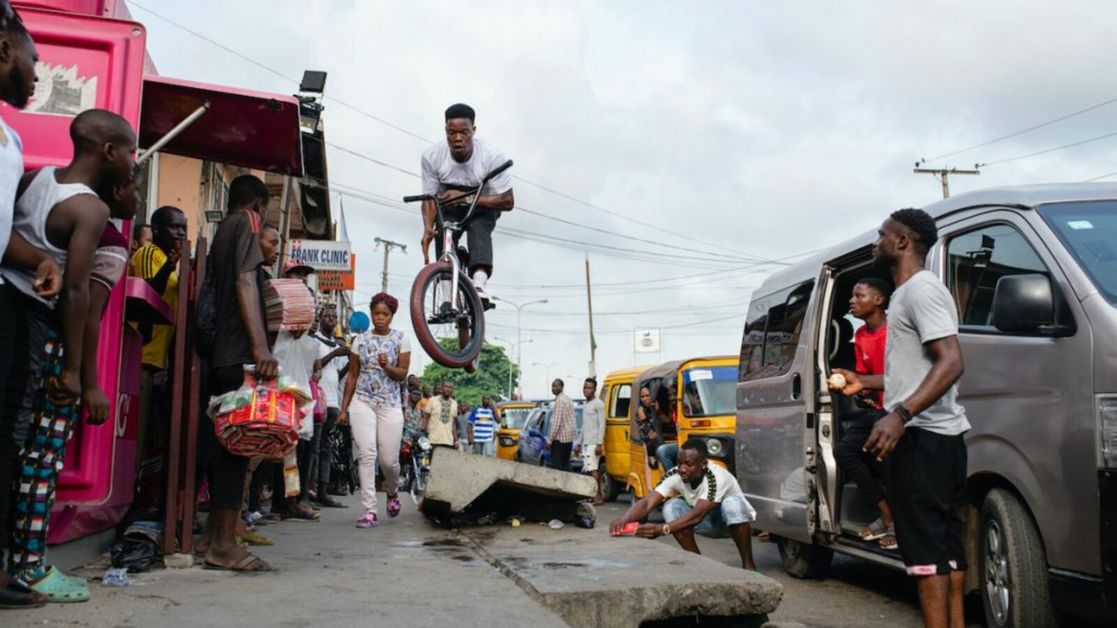 Street riding action in the streets of Lagos. 