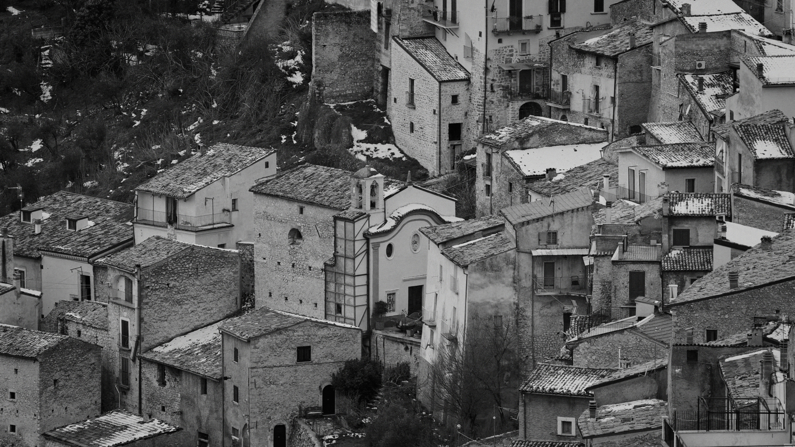 View of the small town of Pacentro