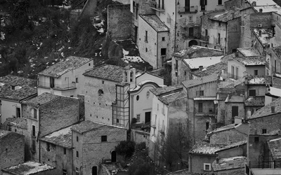 View of the small town of Pacentro