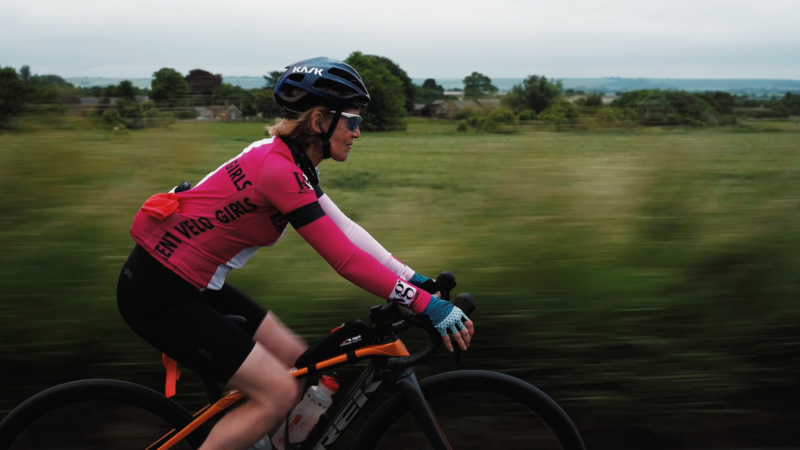 One of the Kent Velo Girls cyclists riding Chase The Sun