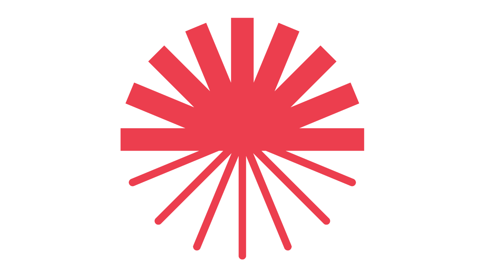 Rising sun logo in red, the logo for Green New Deal Rising