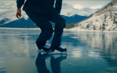 A snap shot of Elladj skating on wild ice. 