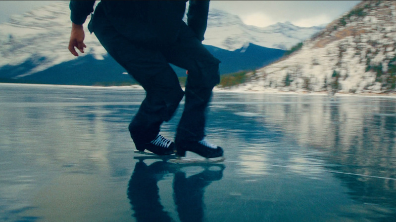 A snap shot of Elladj skating on wild ice. 