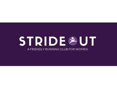 Logo of Strideout and text that says 'a friendly running club for women'