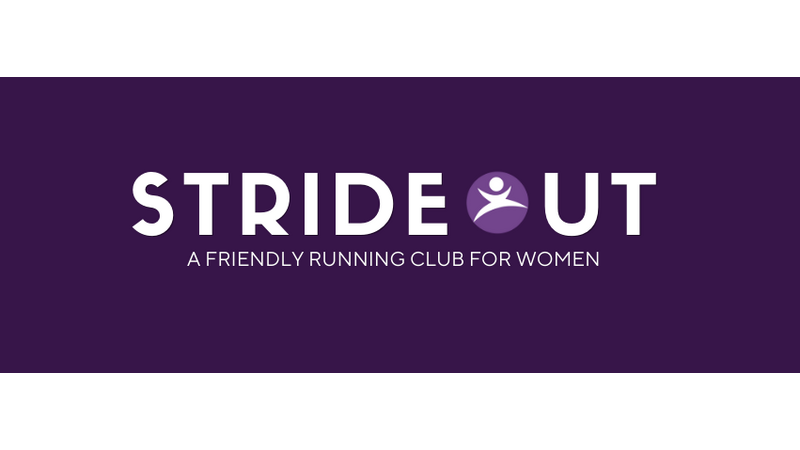 Logo of Strideout and text that says 'a friendly running club for women'