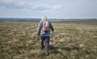 Terry Howard rambling across the moorlands close to Sheffield.