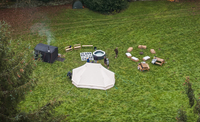 GATHER wild sauna, cold plunge and tent setup