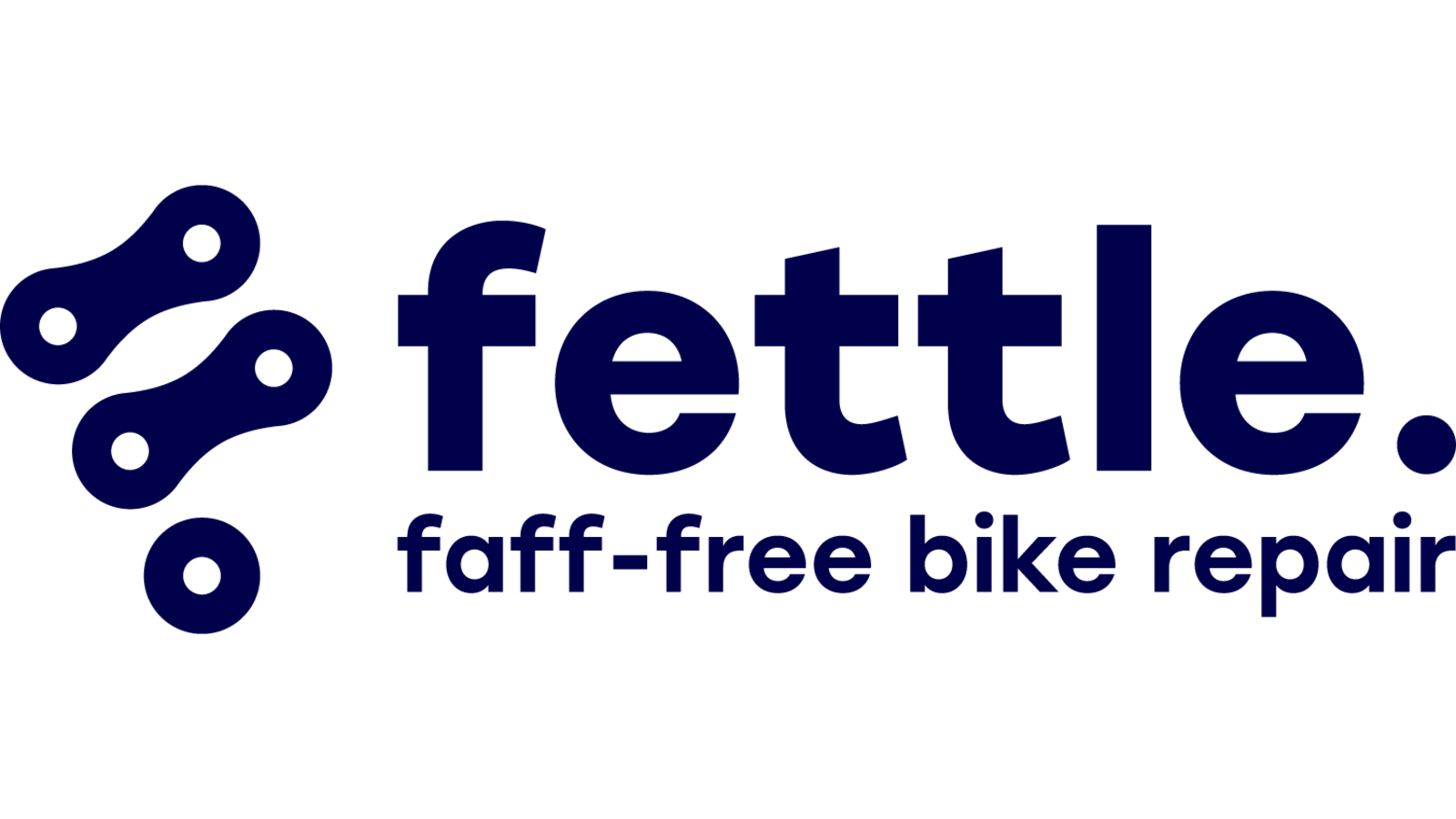 F sign with 'fettle' and tagline 'faff-free bike repair' below.