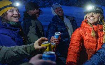 Close up of Rab athletes with drinks