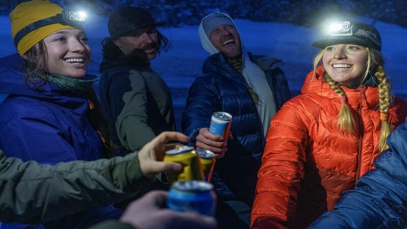 Close up of Rab athletes with drinks