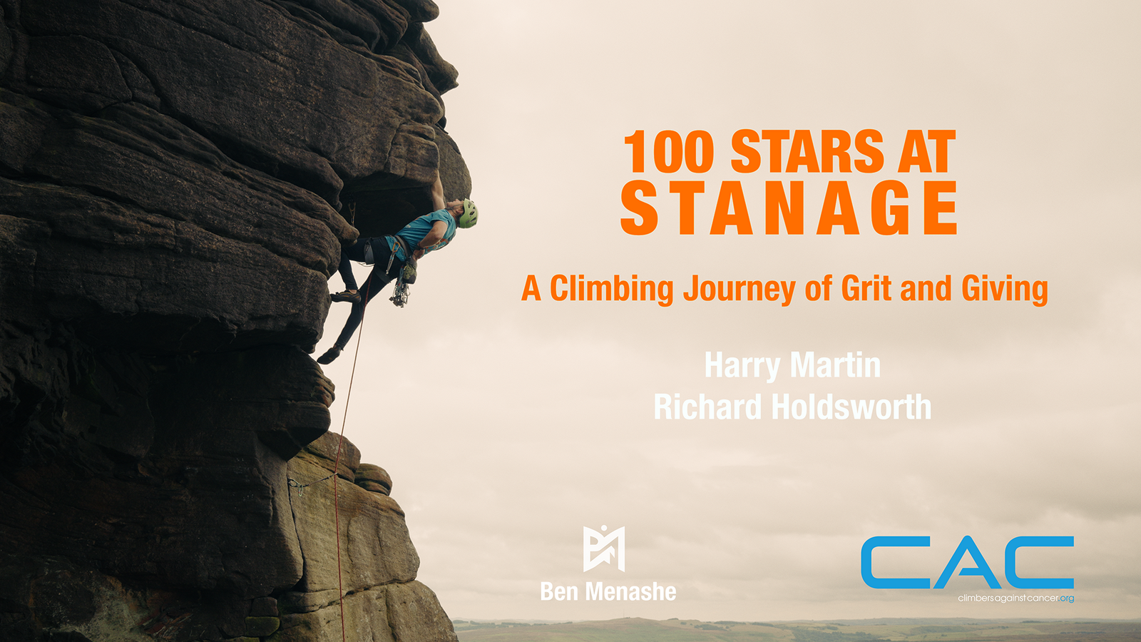 Harry climbing at Stanage as part of the challenge