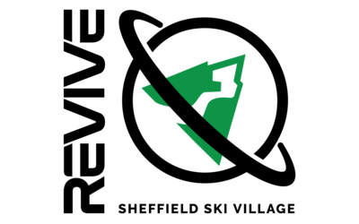 REVIVE Sheffield Ski Village text alongside a planet with a New Green Ski Village Mountain