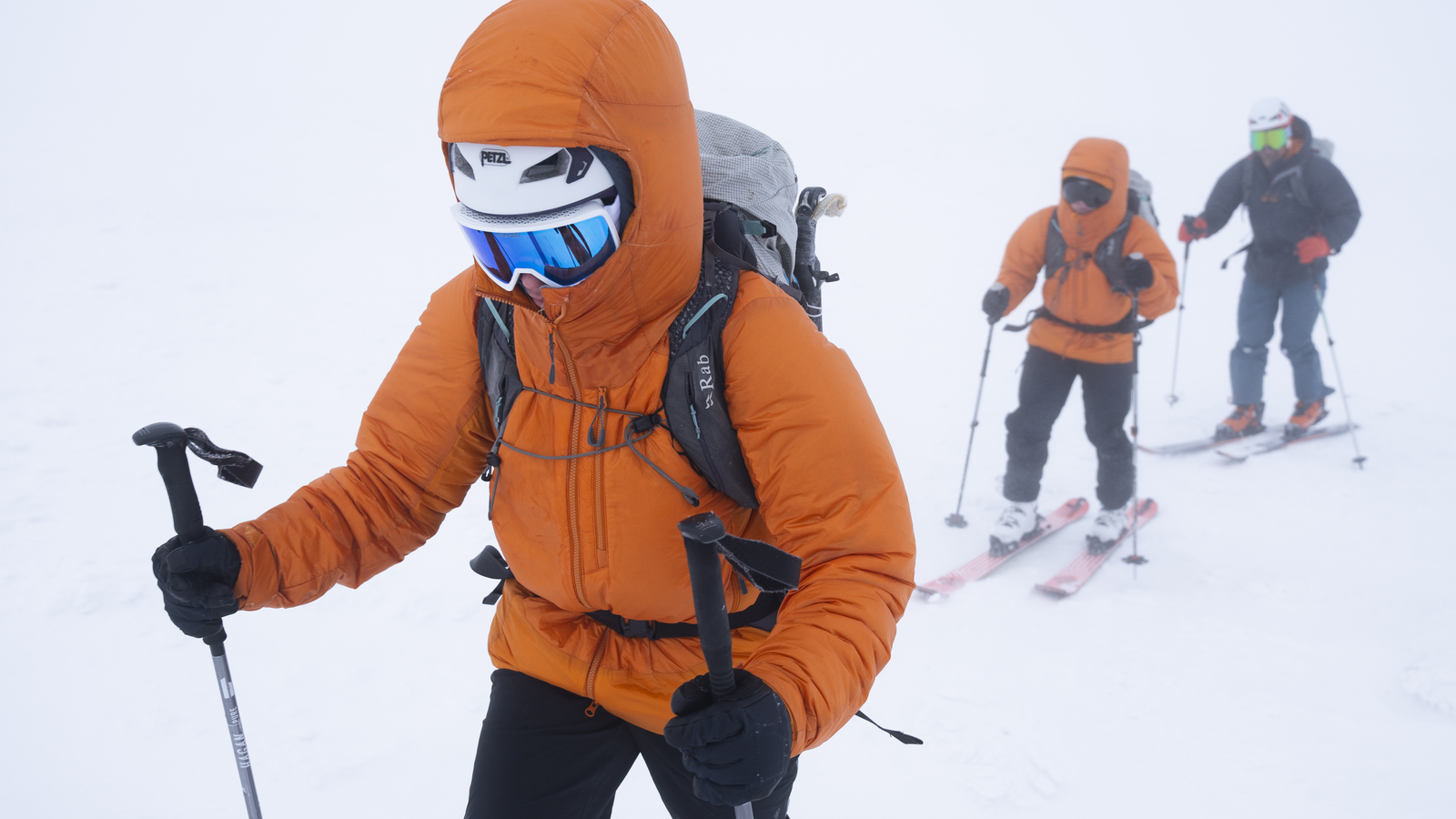 Erika leads the team through the white out in Lochnagar
