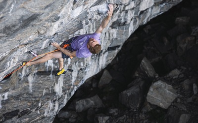 Jakob Schubert during one of his attempts on B.I.G.