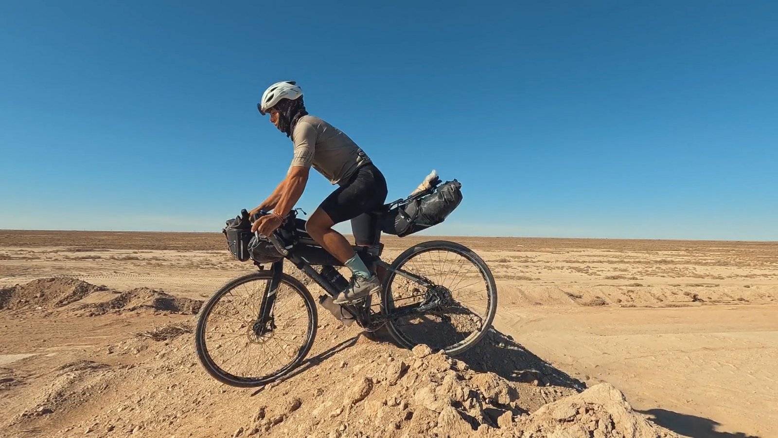 Jean biking to Nepal
