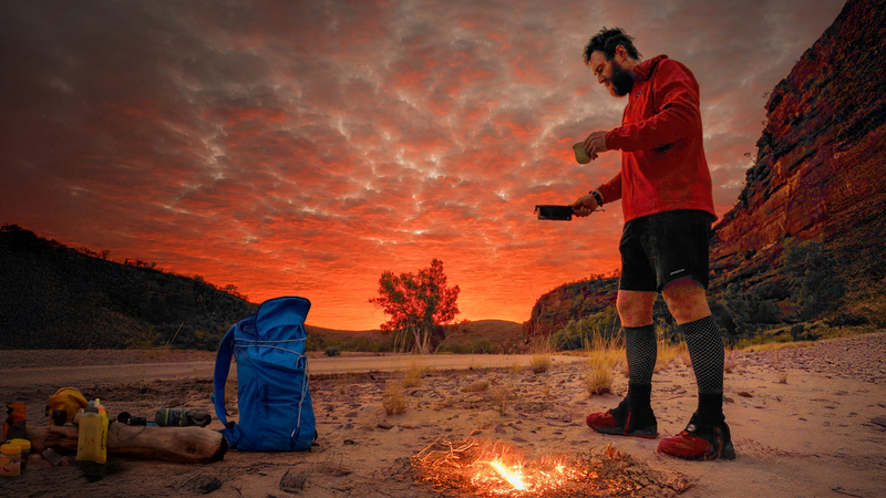 Beau Miles camping on the Finke River