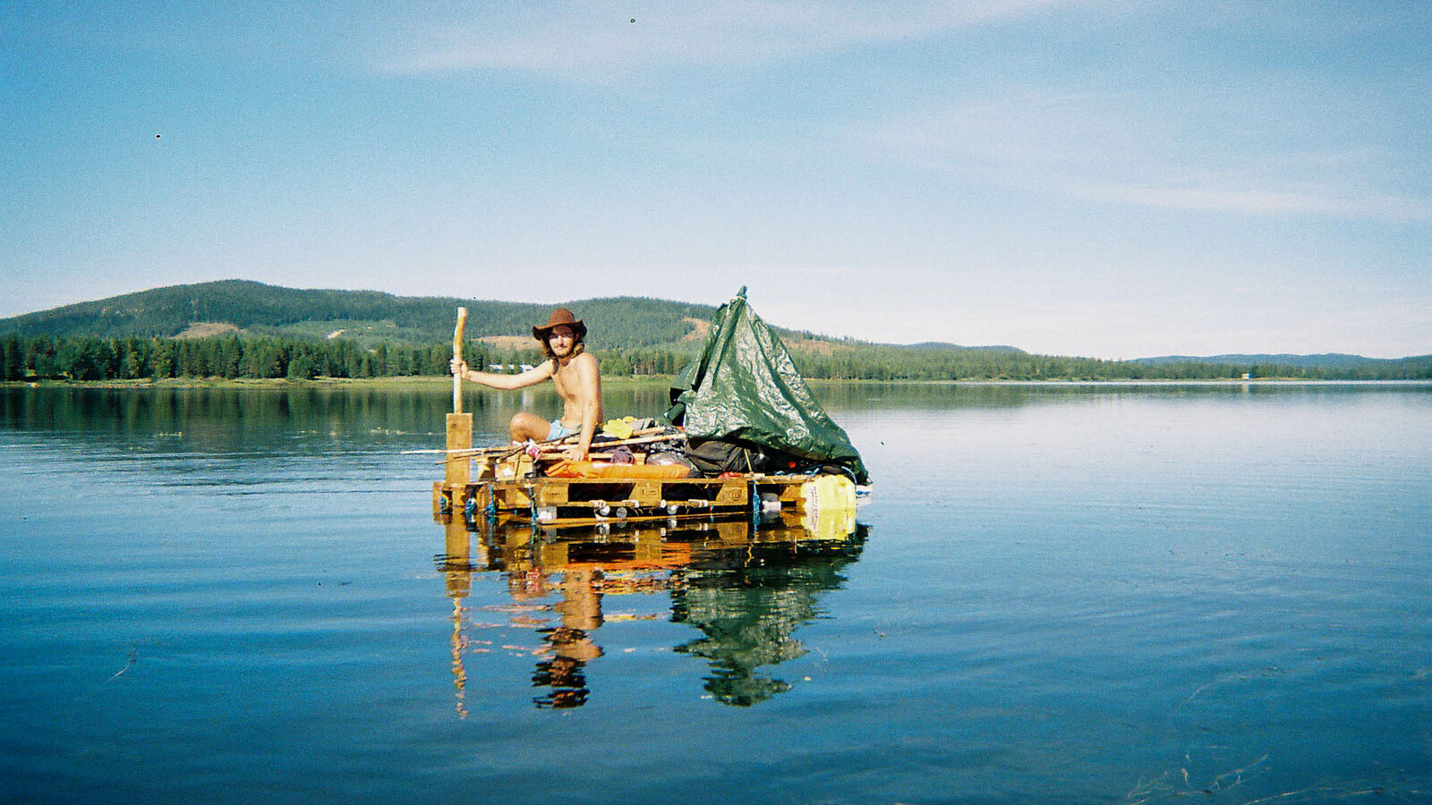 Year 1 of the raft on a rare sunny day