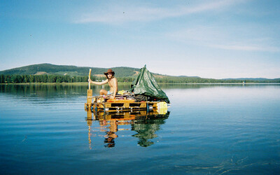 Year 1 of the raft on a rare sunny day