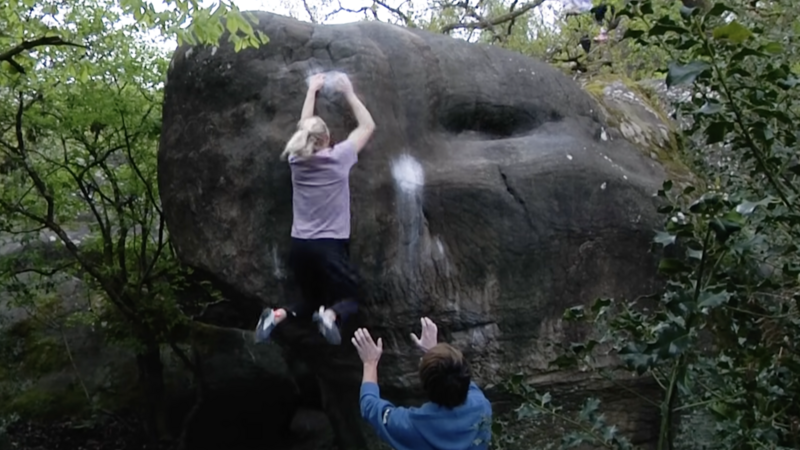 Janja Climbing in Fontainebleau